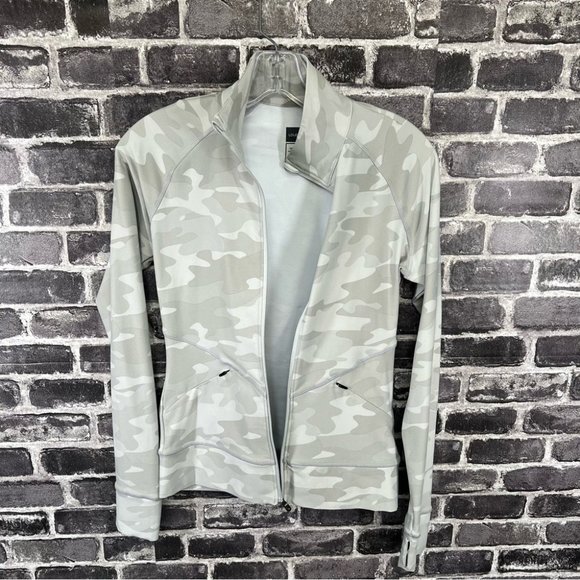 Lole Womens Gray Camo Essential Up Full-Zip Cardigan Jacket - size XS - Picture 6 of 9